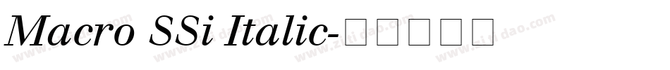Macro SSi Italic字体转换